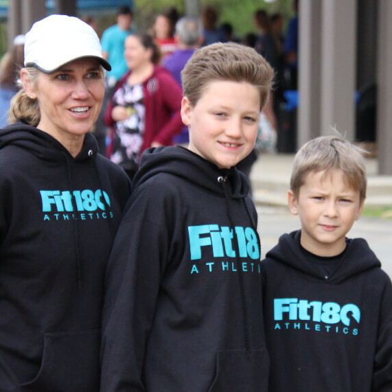 Caroll Ann with some of the athletes