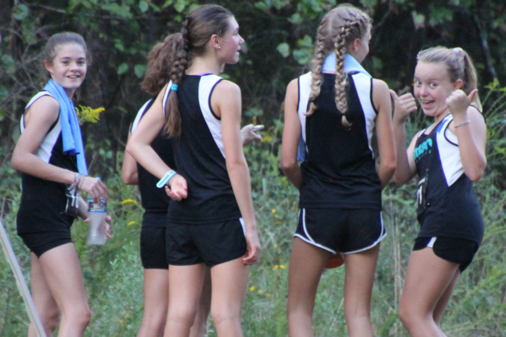 Girls smiling after race